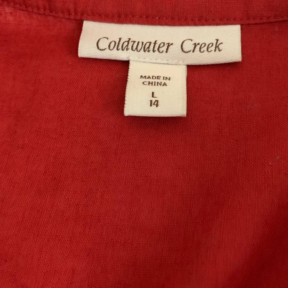 Cold water Creek Linen Blend Embroidered Dress L - Picture 5 of 7